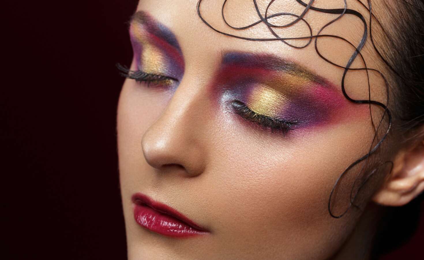 beautiful woman with bright makeup
