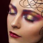 beautiful woman with bright makeup