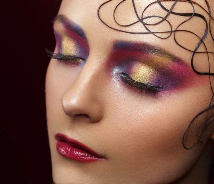 beautiful woman with bright makeup