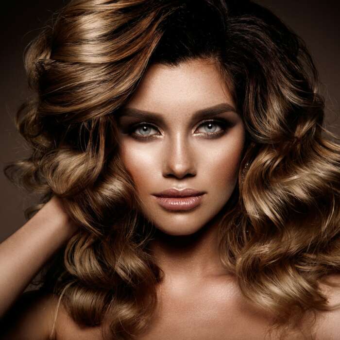 Beautiful young brunette with make-up