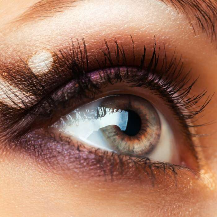 Closeup of beautiful eye with makeup